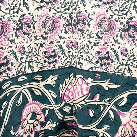 Chaser Printed Square-Sleeve Oversized Kimono Wrap Mauve Olive Cream Size XS/S - Picture 7 of 11